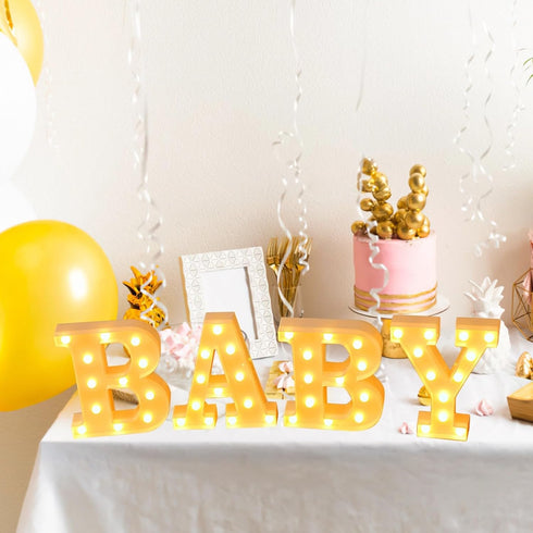 Generic 22.5 Cm 4 Led Message Board, Illuminated Letters, Warm Yellow Glow, Decorative Night Light for Baby Showers