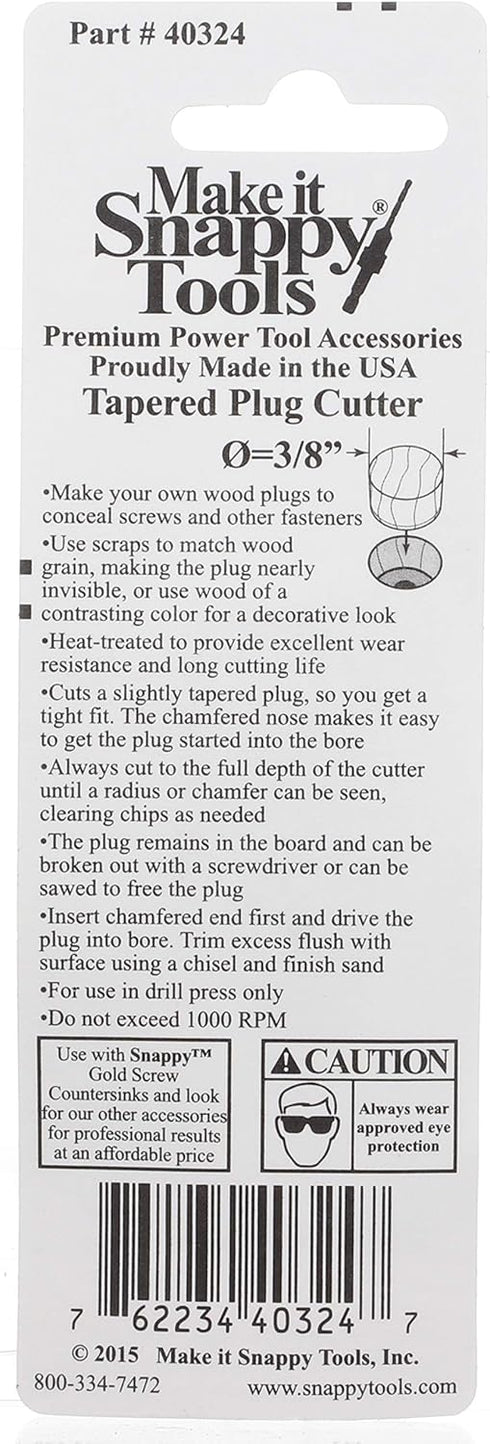 Make it Snappy Tools Plug Cutter, 3/8"
