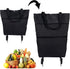 aotekar 2 in 1 Foldable Shopping Cart, Collapsible Two-Stage Zipper Grocery Cart with