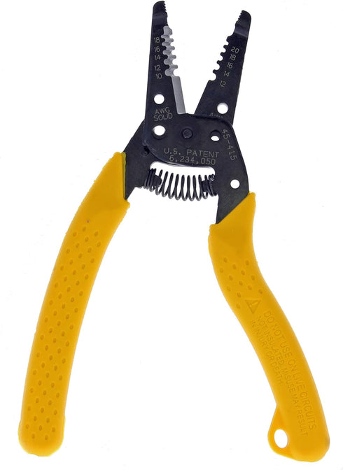 IDEAL Electrical 45-415 Premium Reflex T-5 Wire Stripper, 10-20 AWG, Plier Nose with Textured Grips, Yellow