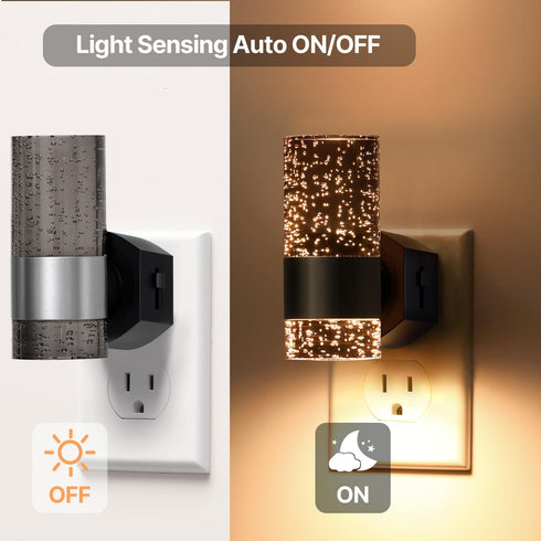 DALUXshop Dimmable 2-Pack 0-100LM, 3000K LED Night Lights Plug into Wall, Bright Plug in Nightlight, Dusk-to-Dawn