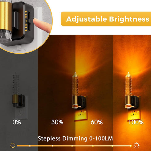 0-100 Dimmable 1 Pack L LOHAS LED Night Light, Flameless Candle Night Light Plug into Wall, LM Nightlight, Plug
