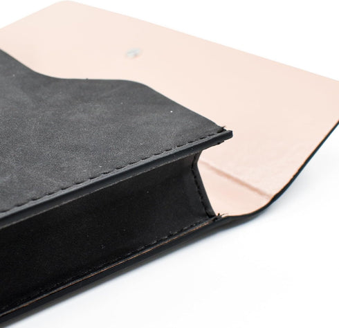 VANRA Vertical PU Leather Envelope File Folders, Expanding Document Holder for A4 Letter Size Paper, Black