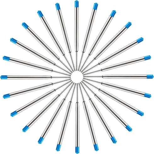 HeTaoCat Blue Ink Refill Pack of 5, Replaceable Medium Point Ballpoint Pen Refills (Blue)