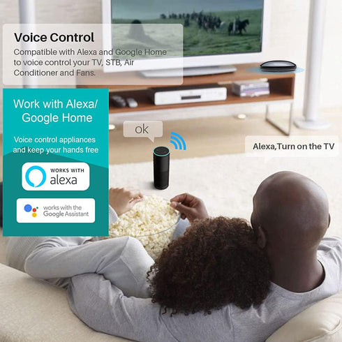 Smart IR Remote Control, All in One IR Blaster Control, Universal WiFi Infrared Remote for TV, AC, Compatible with Alexa