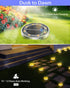 2 Pack 8 Solar Lights Outdoor Waterproof, LED, Thickened Stainless Steel Ground Light, Solar Garden Lights Landscape