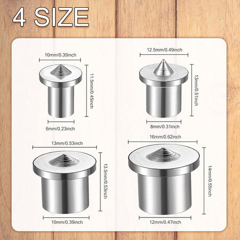 Dowel and Tenon Center Transfer Plugs Doweling Centering Pins Transfer Plugs Drill Hole Tool for Woodworking Tool Accessories (20 Pieces,1/4 5/16 3/8 1/2 Inch)