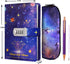 Diary with Lock, A5 Locking Journal PU Leather Refillable Writing Notebook with Combination Password, Secret Lock