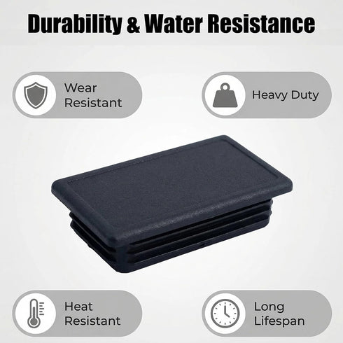 HNDONGCC (4, 2" 3"(50 mm 75 mm)) Rectangle Tubing Plugs, Plastic Tubing End Pads Durable Chair Glide for Chair Table