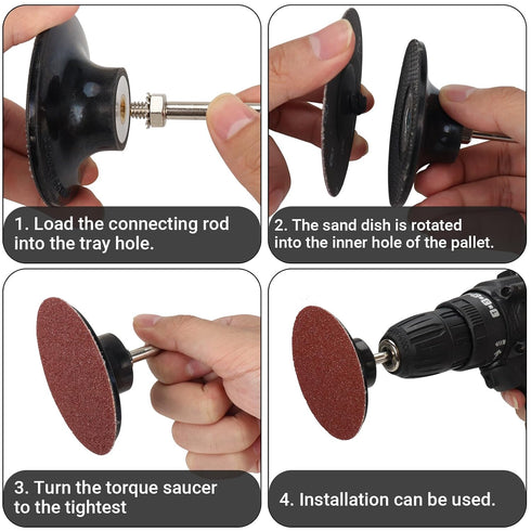 4 Pack 2" 3" 1/4in SI FANG Quick Change Disc Pad Holder with Shank for Type R Sanding Discs Polishing, Surface