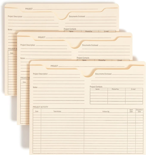 Smead Project File Jackets, 25 Count, Manila, Reinforced Tabs, Letter Size, 2" Expansion
