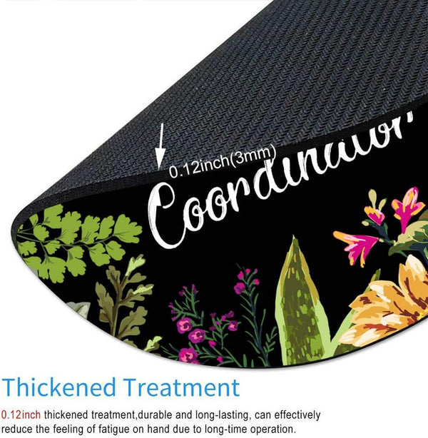 Custom Funny Quote Gaming Round Mouse Pad, Vintage Floral Wreath Print, Black, Chaos Coordinator Quotes
