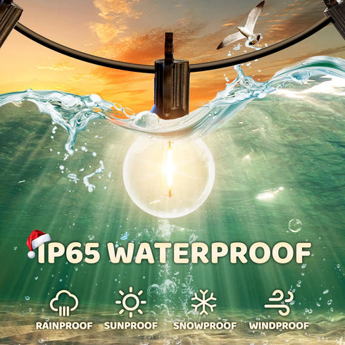 SOLROS STUDIO 10FT G40 Bulb, LED Outdoor String Lights - Waterproof Patio Lights Shatterproof Edison Globe Connectable