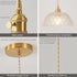 YJQHXY E26 6.56 Modern Textured Glass Pendant Light, Brass Hardwired Ceiling Hanging Light with FT Cord, Clear Dome