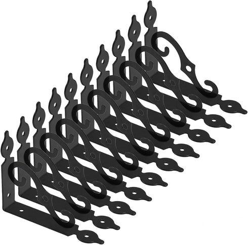 Luomorgo 10 Pcs L Bracket Decorative Shelf Brackets, Wall Mounted L Shape Floating