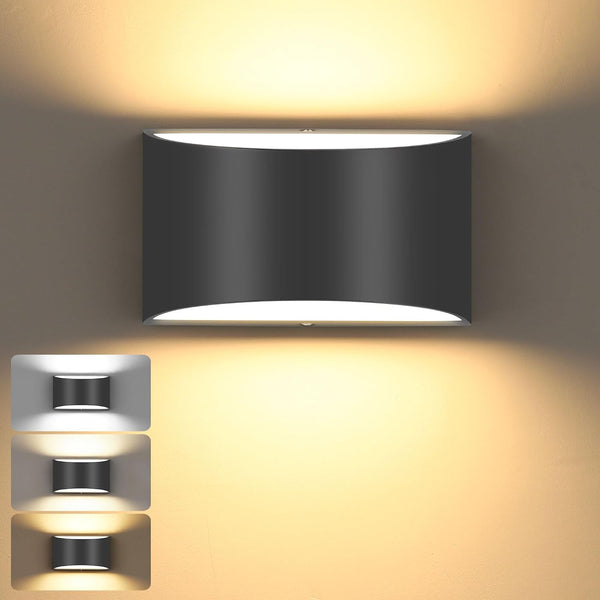 TRLIFE Modern Wall Sconces, 3000K/4000K/6000K Selectable and Dimmable LED Wall Sconce 12W