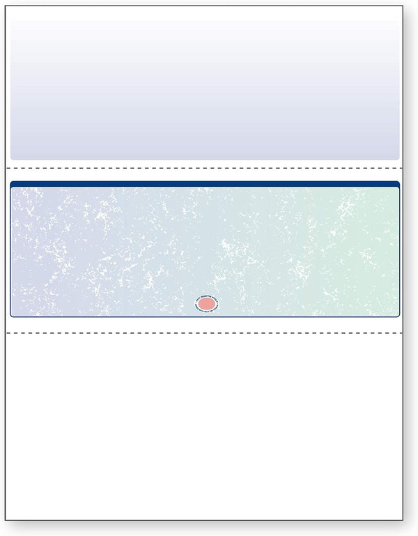 DocuGard Blue/Green Prismatic Middle Check - 8.5 x 11 Inches, 24 lb, 500 Sheets, 1 Check Per Sheet