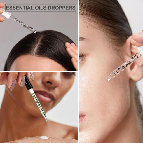 10Pcs Eye Dropper with Durable Rubber Head, 1ml Glass Droppers for Oils, Medicine, Crafts, Essential Oil