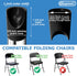 8 7/8 Inch Black Folding Chair V-Tip Stabilizer Caps, ID - Heavy Duty Nylon End Caps, Non-Marring Round Top of Leg