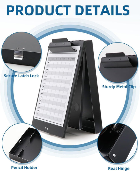 Metal Clipboard with Storage, Heavy Duty Aluminum Clipboards, Letter Size, Dual Storage Binder for Teacher, Nurse,