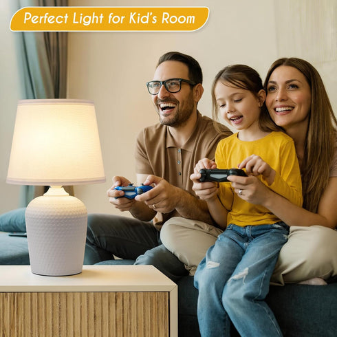 Sucolite 16'' Set 2, Table Lamps of Bedside Nightstand Lamps for Bedroom Kids Room, Cute Desk Lamps with Studded