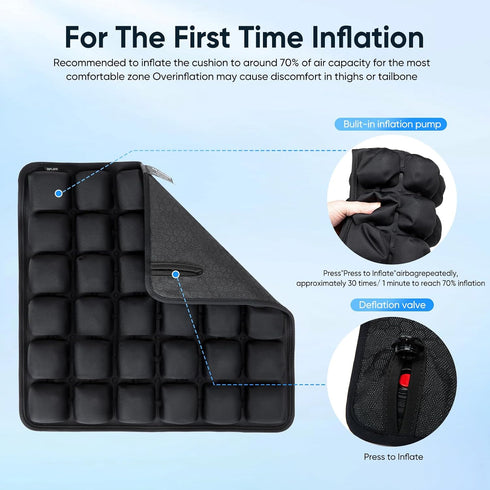 bhgwqci 3D Travel mat - inflatable bubble design, used for car/office/airplane seat cushion, equipped with storage