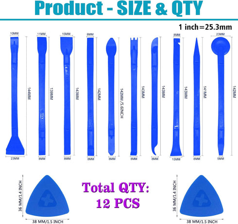 12 Pieces Carbon Fiber Plastic Scraper, Multi-Purpose Non-Scratch Pen-Shaped Cleaning Tool for Small Spaces