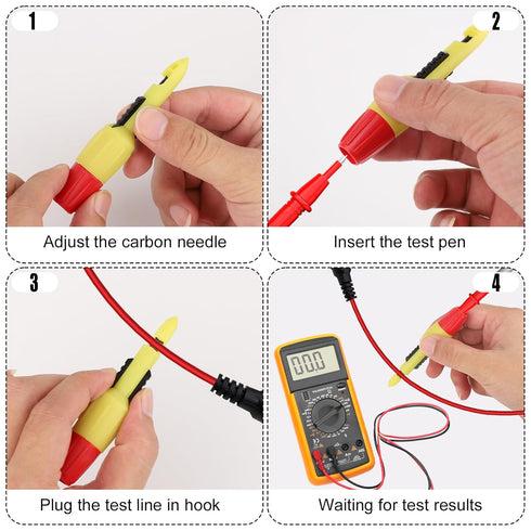 4pcs Wire Piercing Probe Kit, Insulation Piercing Clip Probes for TP81 Multimeter Testing
