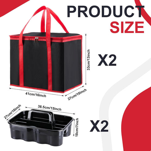 Maxdot 4 Pack Insulated Food Delivery Bag and Portable Drink Carrier with Handle Cup Caddy Portable Storage Bag Hot