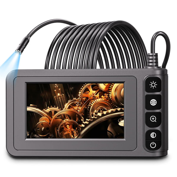 Industrial Endoscope Borescope Camera with Light, 4.3'' LCD Screen, Handheld Waterproof Inspection Camera