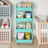 Calmootey 4-Tier Rolling Utility Cart with Drawer, Multifunctional Storage Organizer with Plastic Shelf & Metal Wheel,