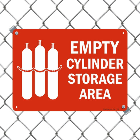 SmartSign "Empty Cylinder Storage Area" Sign | 10" x 14" Aluminum