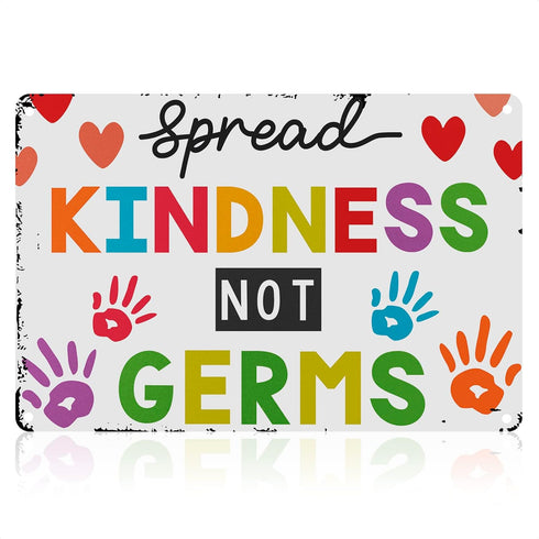 Spread Kindness Not Microbes Be Kind Poster - Motivational Classroom Decor, Health Posters for School Nurse Office Wall