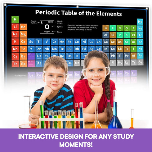 Bigtime Signs 2025 Periodic Table with Real Elements Inside - 35" x 54" Chemistry Poster (All 118 Elements)