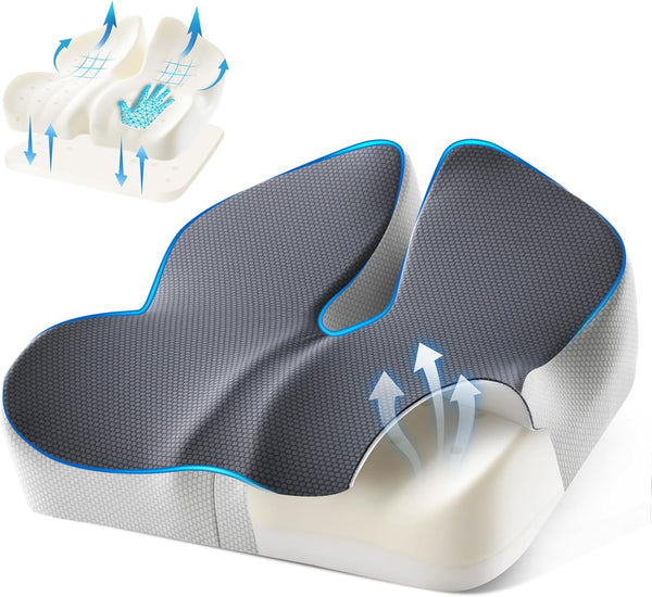 Seat Cushion for Office Chair with Adjustable Loft, Thick Memory Foam Chair