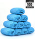 X-Large 100 Count Disposable Shoe Covers, Non-Slip Premium Cloth Boot Covers, Fits Up to Size 13 US Men - Blue