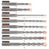 COMOWARE SDS Plus Rotary Hammer Drill Bit Set, 8 Pack Carbide Tipped for Drilling Through Masonry and Concrete