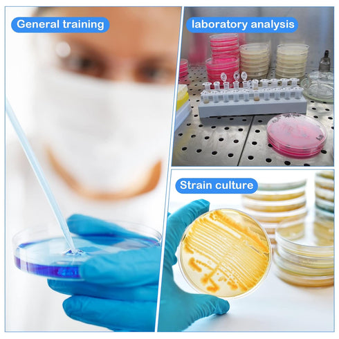 Xuhal 200 Pack Sterile Petri Dishes with Lid, 90mm Dia x 16mm, Plastic Petri Plates for Lab