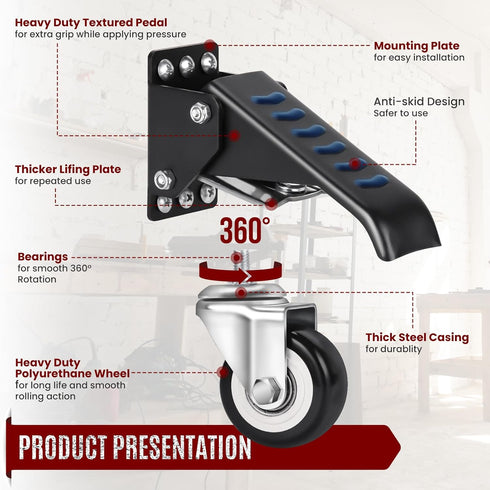 SPACECARE Heavy Duty Workbench Casters Kit, 800Lbs Capacity Set of 4 Adjustable Steel