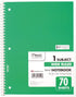 Mead Spiral Notebook, 6 Pack, 1-Subject, Wide Ruled, 70 Sheets per Notebook, 7-1/2" x 10-1/2", Color Varies (73063)