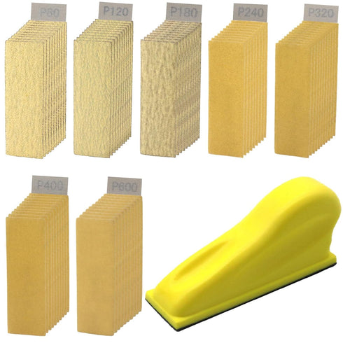 Micro Detail Sander with 70PCS Sandpaper, 3.5”x 1” Micro Sanding Tools for Small Projects, Crafts, and Wood Polish