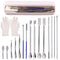 Keadic 17Pcs Stainless Steel Micro Sampling Spoon, Lab Spatulas Assortment Kit for Laboratory Reagent