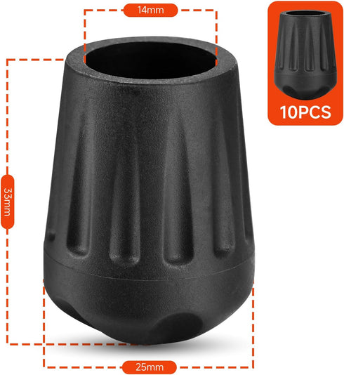 Easecos 10 Pcs Camping Chair Leg Tips Non-Slip Chair Leg Cover Caps Outdoor Folding Table Feet Replacement Protector
