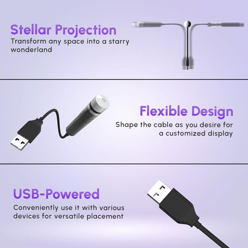 Mini Led Projection Lamp Star Night, USB Car Roof Star Projector Night Light, Mini Led Projection Lamp (Red Light)