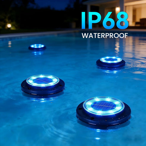 2-in-1 2 Pack) Flacchi Solar Lights Outdoor Waterproof - Solar Powered Ground Lights Outdoor Solar Disk Light Landscape