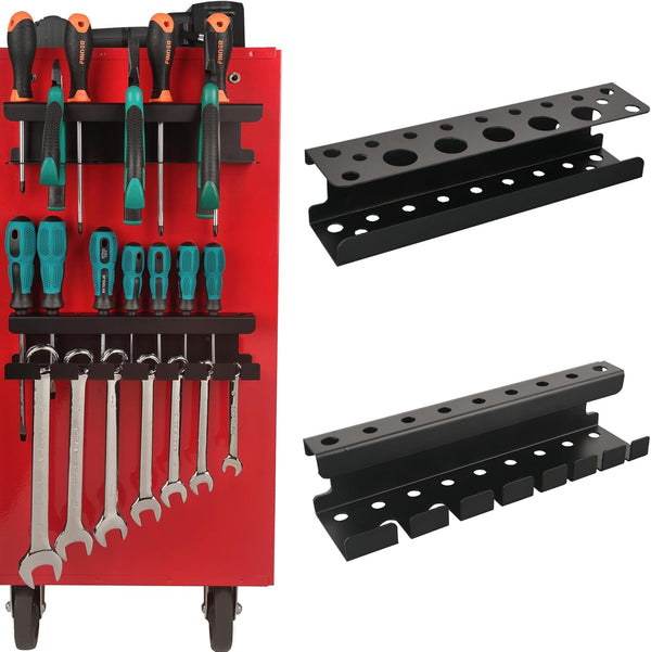 ULIBERMAGNET Magnetic Screwdriver Holder,Magnetic Wrench Holder,Heavy Duty Black Metal Tool Storage Organizer,Set
