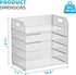 Marbrasse Paper Organizer Letter Tray, 5 Tier Mesh File Organizer with Handle for Home Office Supplies - White