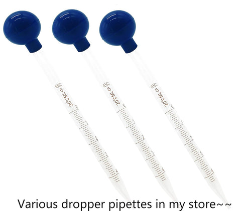 OESS Glass Graduated Dropper Pipettes with Blue Rubber Caps, 10ml Pk/2