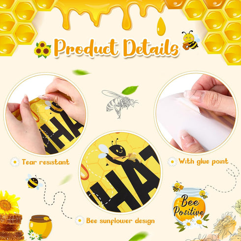 Harloon 54 Pcs Bee Bulletin Board Decorations, Bee Cutouts with Sunflowers and Daisy for Classroom Wall Decor