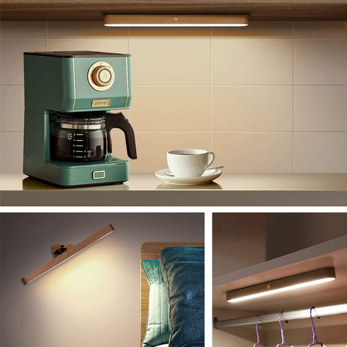 WDLT 360Rotatable Dimmable Wooden LED Battery Wall Light with Touch Switch Magnetic Cabinet Lamp Mirror Light USB